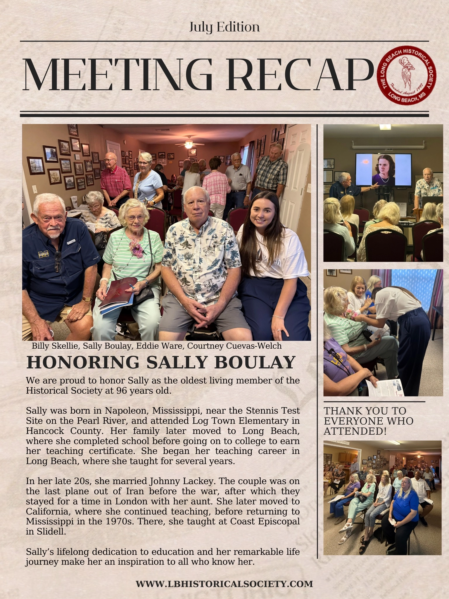 Honoring Sally Boulay